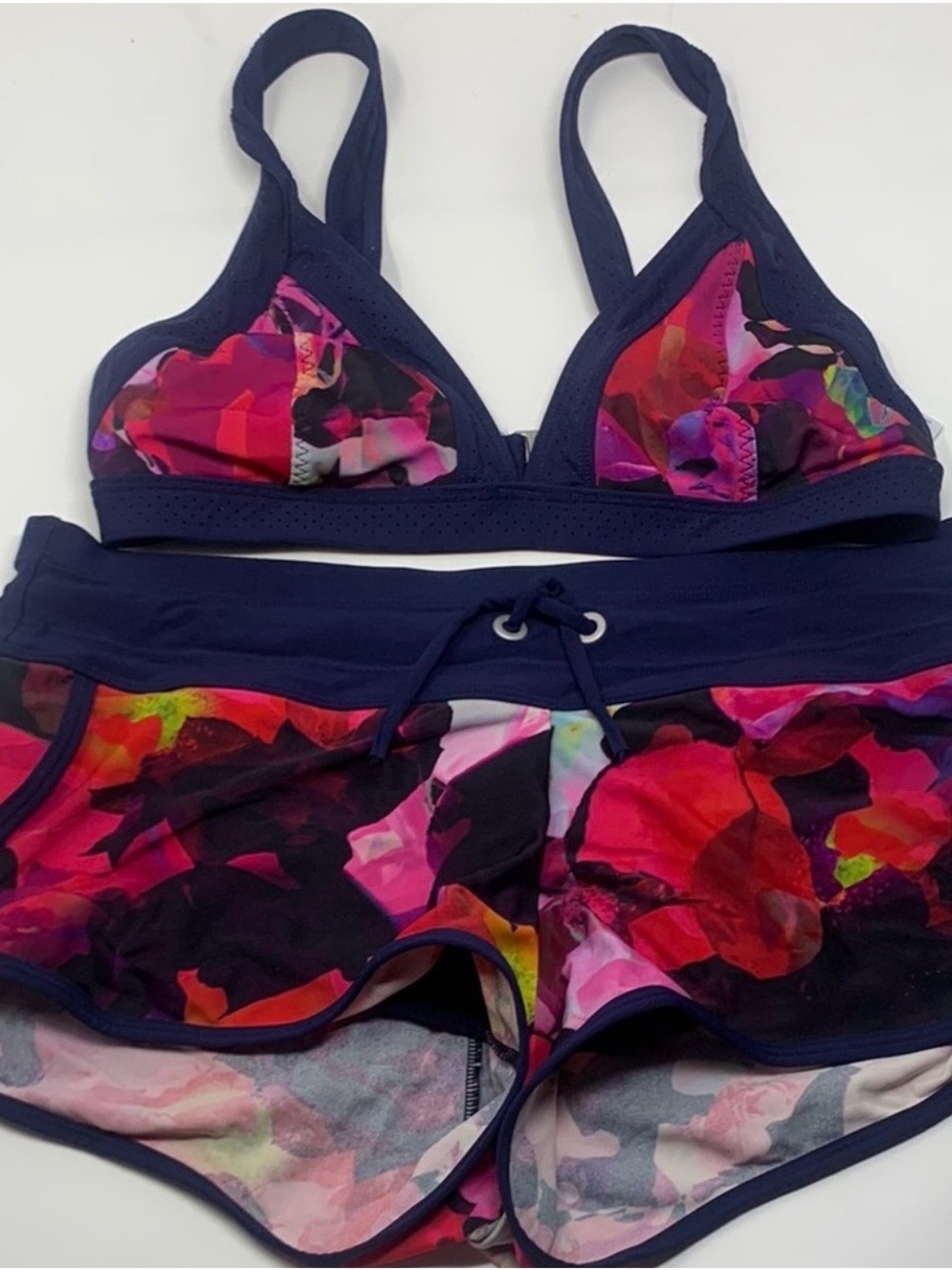 Athleta Navy Sports, Swim, Surf Bikini: Floral Multicolor